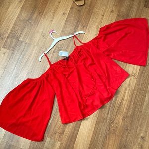 Forever 21 shoulderless red top